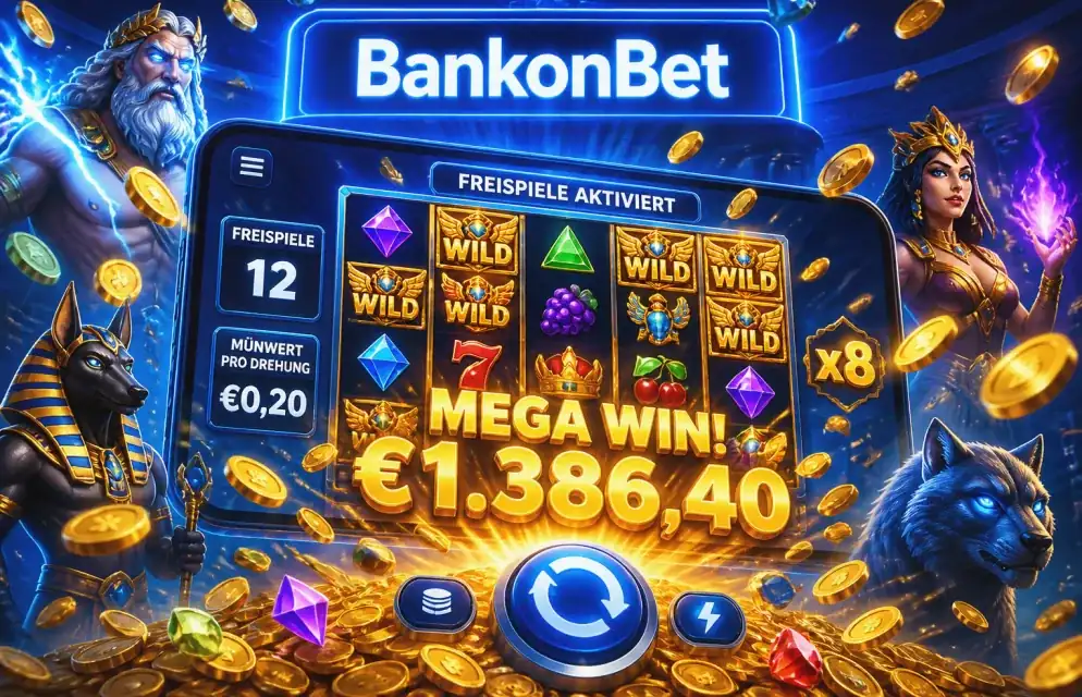 Mobile Browser-App von BankonBet mit Spielmenü und Cashout-Steuerung im Daumenbereich